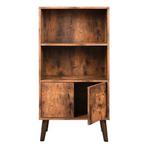 Rustieke 3-Level Boekenkast met Deuren - Vintage bruin, Huis en Inrichting, Kasten | Boekenkasten, Verzenden, 100 tot 150 cm, Nieuw