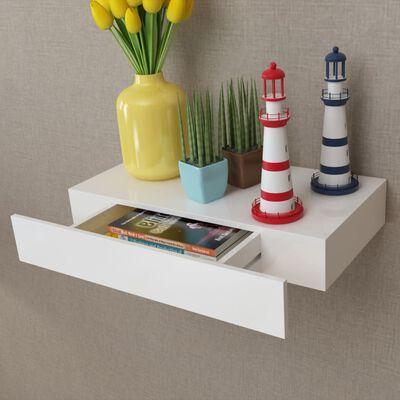 VidaXL wandschap met lade, wit, 48 x 25 x 8 cm, Diversen, Overige Diversen, Ophalen