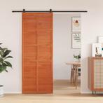 vidaXL Schuifdeur 80x208 cm massief grenenhout wasbruin, Doe-het-zelf en Verbouw, Deuren en Horren, Verzenden, Nieuw