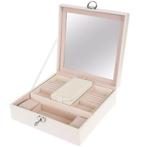 Beautylushh Juwelendoos - Wit 25 x 25 x 9 cm: Stijlvolle..., Huis en Inrichting, Woonaccessoires | Kapstokken, Ophalen of Verzenden