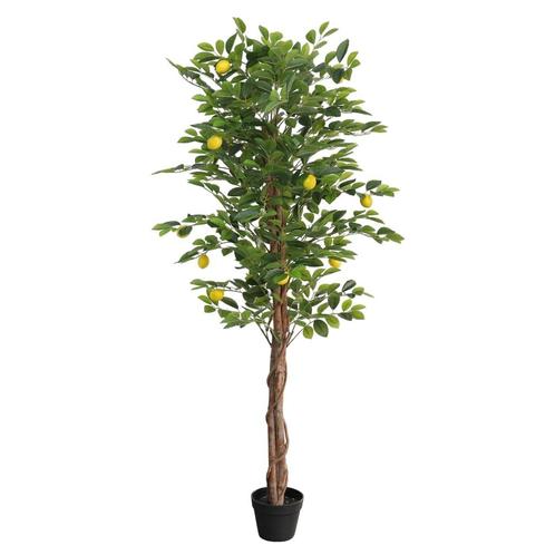 vidaXL Kunstcitroenboom met 3 stammen 180 cm polypropeen, Tuin en Terras, Planten | Bomen, Verzenden