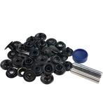 Drukknopen 15mm doek op doek koper zwart, Nieuw, Ophalen of Verzenden