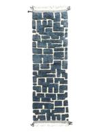 Marokkaans blauw modern loper wollen tapijt - Vloerkleed -, Nieuw