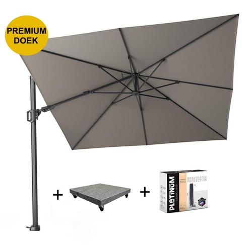 Challenger T2 premium zweefparasol 300x300 cm manhattan, Tuin en Terras, Parasols, Nieuw, Ophalen of Verzenden