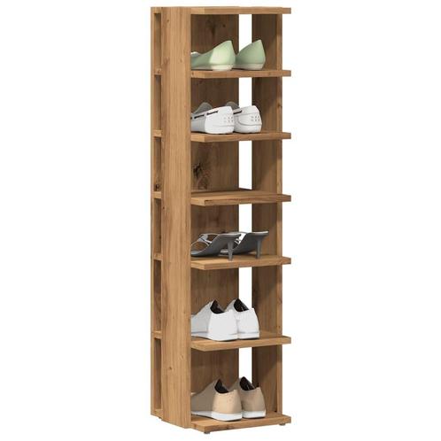 vidaXL Schoenenkasten 2 st 28x27x102 cm bewerkt hout, Huis en Inrichting, Kasten | Schoenenrekken, Nieuw, Verzenden