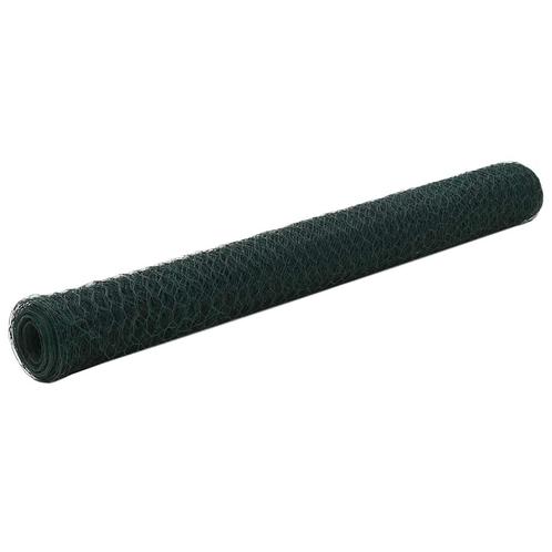 vidaXL Kippengaas 25x1,2 m staal met PVC coating groen, Tuin en Terras, Schuttingen, Nieuw, IJzer, 2 meter of meer, Verzenden