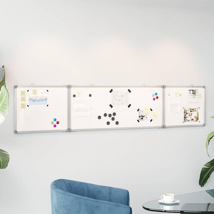 vidaXL Whiteboard magnetisch inklapbaar 200x40x1,7 cm, Zakelijke goederen, Kantoor en Winkelinrichting | Kantoorartikelen, Verzenden