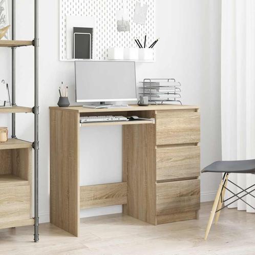 vidaXL Bureau 90x45x76 cm bewerkt hout sonoma eikenkleurig, Huis en Inrichting, Bureaus, Nieuw, Verzenden