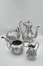 John Round & Son, - Koffie- en theeservies (4) - .925 zilver, Antiek en Kunst, Antiek | Goud en Zilver