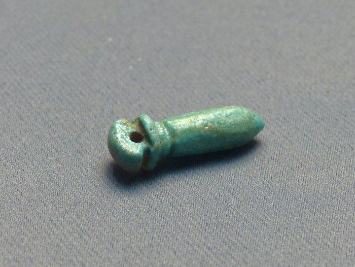 Oud-Egyptisch Faience Wadj, Papyrus Column -Scepter - 24 mm, Sieraden, Tassen en Uiterlijk, Antieke sieraden