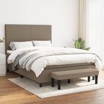 vidaXL Boxspring met matras stof taupe 140x190 cm, Verzenden, Stof, Nieuw, Tweepersoons