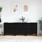 vidaXL Dressoirs 3 pcs Zwart eiken 180 x 35 x 70 cm Bewerkt, Huis en Inrichting, Kasten | Dressoirs, Verzenden, Nieuw, Overige houtsoorten