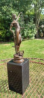 sculptuur, sculptuur lady Justitia. - 33 cm - brons marmer