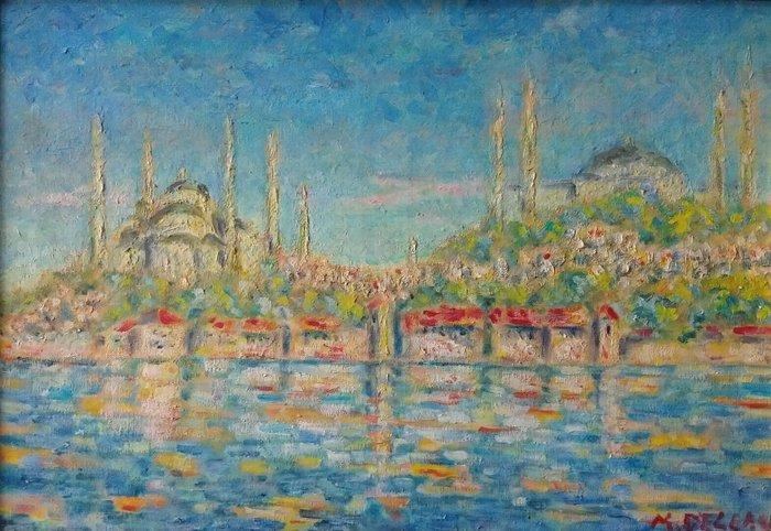 Franse school (XX) - Zicht op Istanbul met de Hagia Sophia, Antiek en Kunst, Kunst | Schilderijen | Klassiek