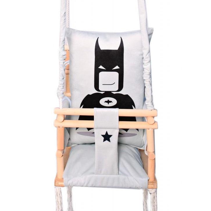 Luxe houten 3 in 1 handgemaakte batman meegroei babyschommel, Kinderen en Baby's, Speelgoed | Buiten | Los speelgoed, Ophalen of Verzenden