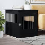 vidaXL Hondenbench 64,5x80x71 cm bewerkt hout zwart, Dieren en Toebehoren, Verzenden, Nieuw
