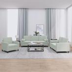 vidaXL 3-delige Loungeset met kussens fluweel lichtgrijs, Huis en Inrichting, Banken | Bankstellen, Verzenden, Nieuw, Vierpersoons of meer