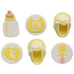 Suikerdecoratie Baby Party 3D 6st., Verzenden, Nieuw