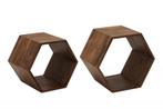 Solide set van 2 kubussen HEXAGON bijzettafels van 45 cm met, Huis en Inrichting, Woonaccessoires | Wandplanken en Boekenplanken