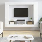 vidaXL Tv-meubel 152x22x113 cm bewerkt hout hoogglans wit, Huis en Inrichting, Nieuw, Verzenden