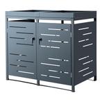 [en.casa] Containerombouw Salching 122x132x80 cm antraciet, Huis en Inrichting, Woonaccessoires | Prullenbakken, Verzenden, Nieuw