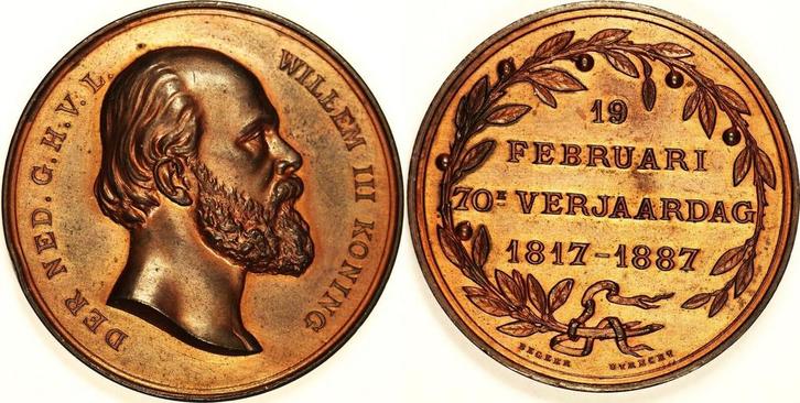 70ste verjaardag Willem Iii, Postzegels en Munten, Penningen en Medailles, Verzenden