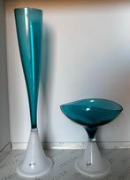 Paolo Venini - Vaas (2) - Muranoglas - Blauwe zee-collectie