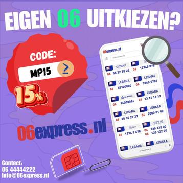 Eigen 06 uitkiezen? Vanaf €5,- bij 06express.nl