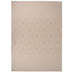 vidaXL Buitenkleed met patroon platgeweven 200x280 cm bruin, Verzenden, Nieuw, Bruin