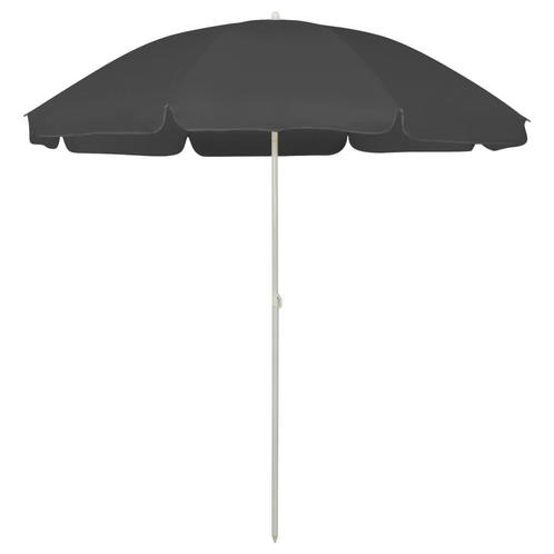 vidaXL Strandparasol 240 cm antracietkleurig, Tuin en Terras, Parasols, Strandparasol, Nieuw, 2 tot 3 meter, Verzenden