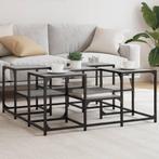 vidaXL Salontafel 91x91x40 cm bewerkt hout grijs sonoma, Huis en Inrichting, Tafels | Salontafels, Verzenden, Nieuw, Overige houtsoorten
