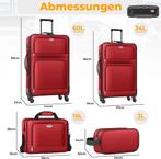 KESSER® Reiskofferset - 4-delig - Trolley - Kofferset - Rood, Hobby en Vrije tijd, Verzenden, Nieuw