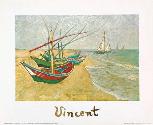 Vincent van Gogh - Fischerboote am Strand von Les, Antiek en Kunst, Kunst | Designobjecten