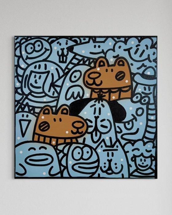 Mr Turkey - The Capybara Couple - No Reserve, Antiek en Kunst, Kunst | Schilderijen | Modern