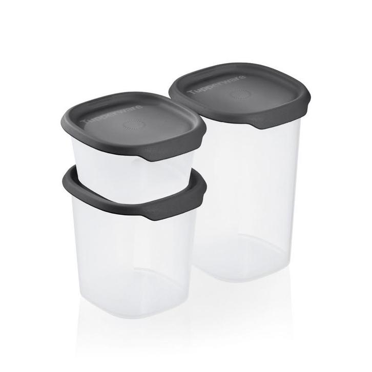 Tupperware Set One Touch Fresh Voorraadbus Vierkant Zwart, Huis en Inrichting, Keuken | Tupperware, Nieuw, Ophalen of Verzenden