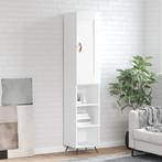 vidaXL buffetkast 34,5x34x180 cm bewerkt hout hoogglans wit, Huis en Inrichting, Minder dan 50 cm, Verzenden, Nieuw, Minder dan 100 cm