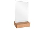 Kaarthouder A6 Plexi Met Houten Voet - Beuken, Verzenden, Nieuw in verpakking, Etalage