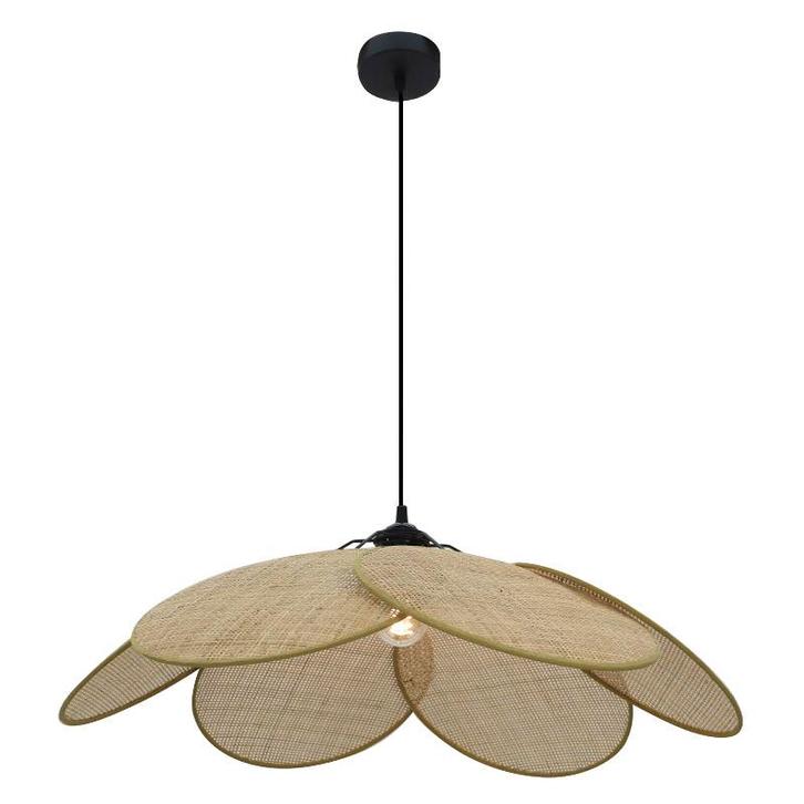 Rotan hanglamp bruin, Rowen, Huis en Inrichting, Lampen | Hanglampen, Nieuw, Metaal, 75 cm of meer, Ophalen of Verzenden