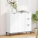 vidaXL Dressoir met lade Wit 89,5 x 33 x 82 cm Bewerkt hout, Huis en Inrichting, Kasten | Dressoirs, Verzenden, Nieuw, Overige houtsoorten