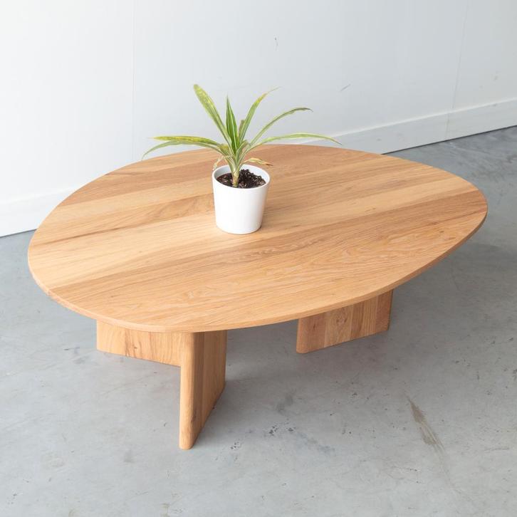 Massief houten salontafels | ovaal, rechthoekig, organisch, Huis en Inrichting, Tafels | Salontafels, 50 tot 100 cm, Overige vormen