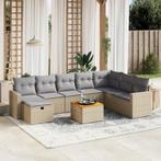 vidaXL 9-delige Loungeset met kussens poly rattan gemengd, Verzenden, Nieuw, Rotan, Loungeset