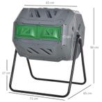 TRUUSK Roterende Compostbak met 2 Bakken - 160 Liter - Inclu, Tuin en Terras, Tuintafels, Verzenden, Nieuw
