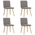 vidaXL Eetkamerstoelen 4 st draaibaar stof taupe, Verzenden, Nieuw