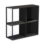 Wandplankenset Nostened 4-delig zwart met achterwand en zijw, Huis en Inrichting, Woonaccessoires | Wandplanken en Boekenplanken