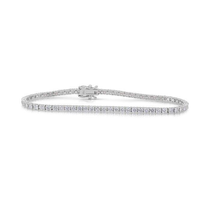Tennis armband - 18 karaat Witgoud - 3.33ct. tw. Diamant, Sieraden, Tassen en Uiterlijk, Antieke sieraden