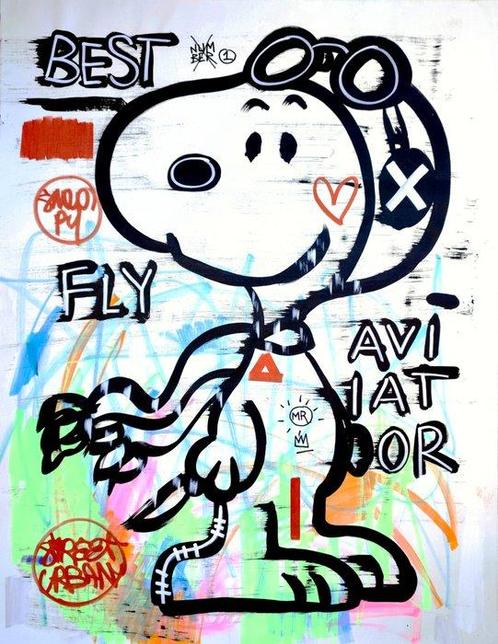 LACRISS (1990) - Snoopy Pilota + XL, Antiek en Kunst, Kunst | Schilderijen | Modern