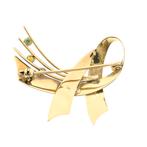 Gouden abstracte broche mix van saffieren (vintage, speld), Sieraden, Tassen en Uiterlijk, Broches, Gebruikt, Overige kleuren