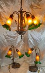 tiffany style - Hangende plafondlamp (3) - Metaal, Glas -