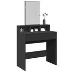 vidaXL Kaptafel met spiegel 80x41x144,5 cm zwart, Huis en Inrichting, Tafels | Kaptafels, Verzenden, Nieuw