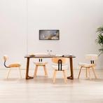 vidaXL Eetkamerstoelen 4 st gebogen hout en kunstleer, Huis en Inrichting, Stoelen, Verzenden, Nieuw